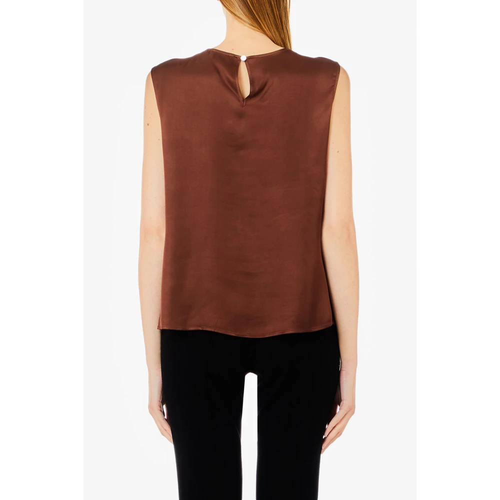 Liu Jo Stijlvolle Top met Ruches Brown Dames