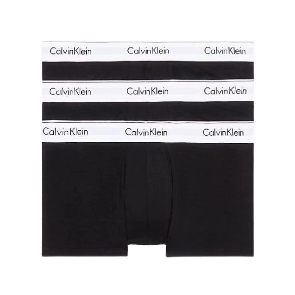 Calvin Klein Moderne Katoenen Lage Boxershorts 3-Pack Black Heren