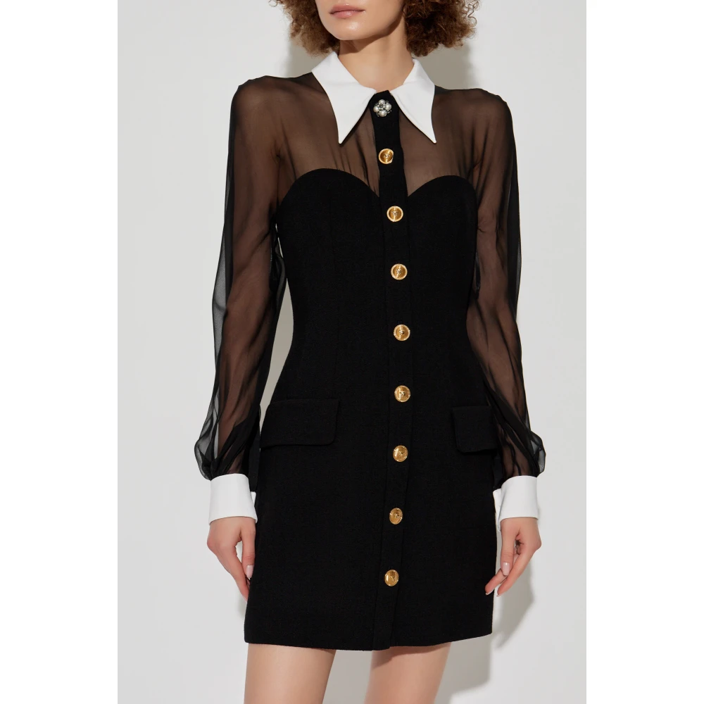 Versace Jurk met transparante achterkant Black Dames