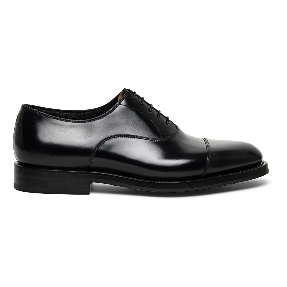 Santoni Handgjorda Oxford-skor i läder Black, Herr