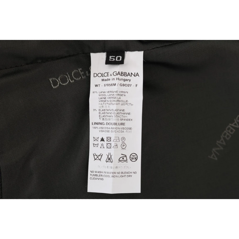 Dolce & Gabbana Elegante Grijze Gestreepte Single-Breasted Vest Gray Heren