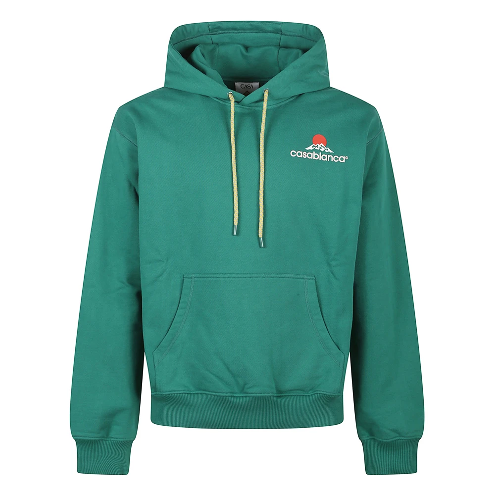 Casablanca Emerald Green Hooded Jumper - Male - Hoodies - Green - L - Sweatshirts & Hoodies