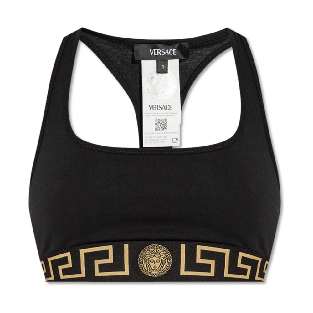 Versace Vrouw Zwart Fitness Dames, 2XL, Katoen, Katoenen Bh