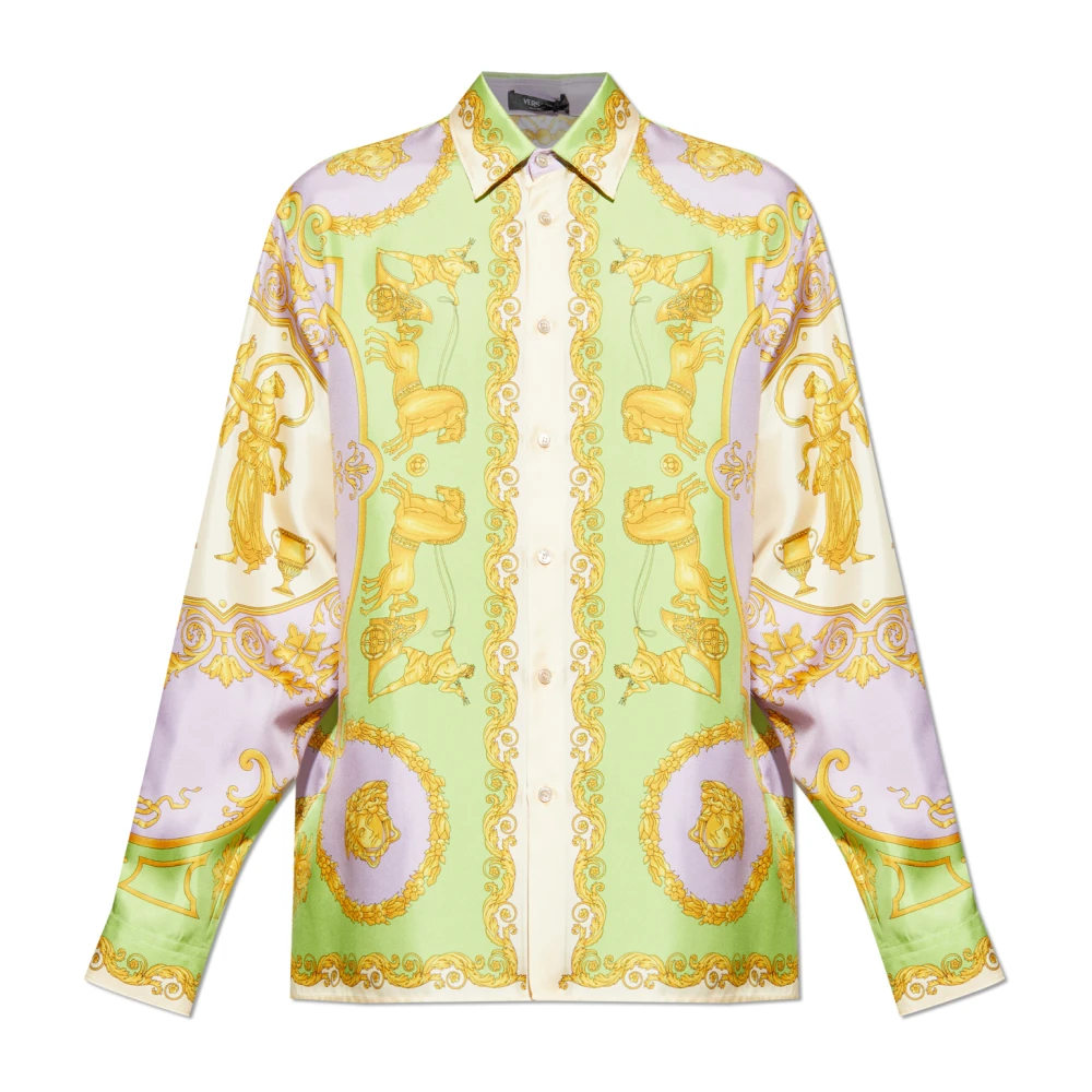 Versace Mannelijk Multicolor Silk Printed Shirt