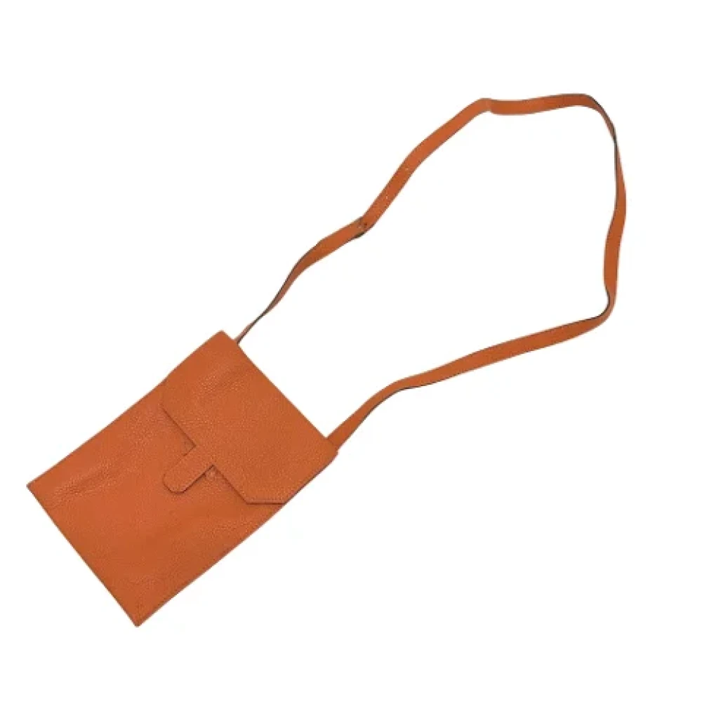 Hermès Vintage Pre-owned Leather shoulder-bags Orange Dames