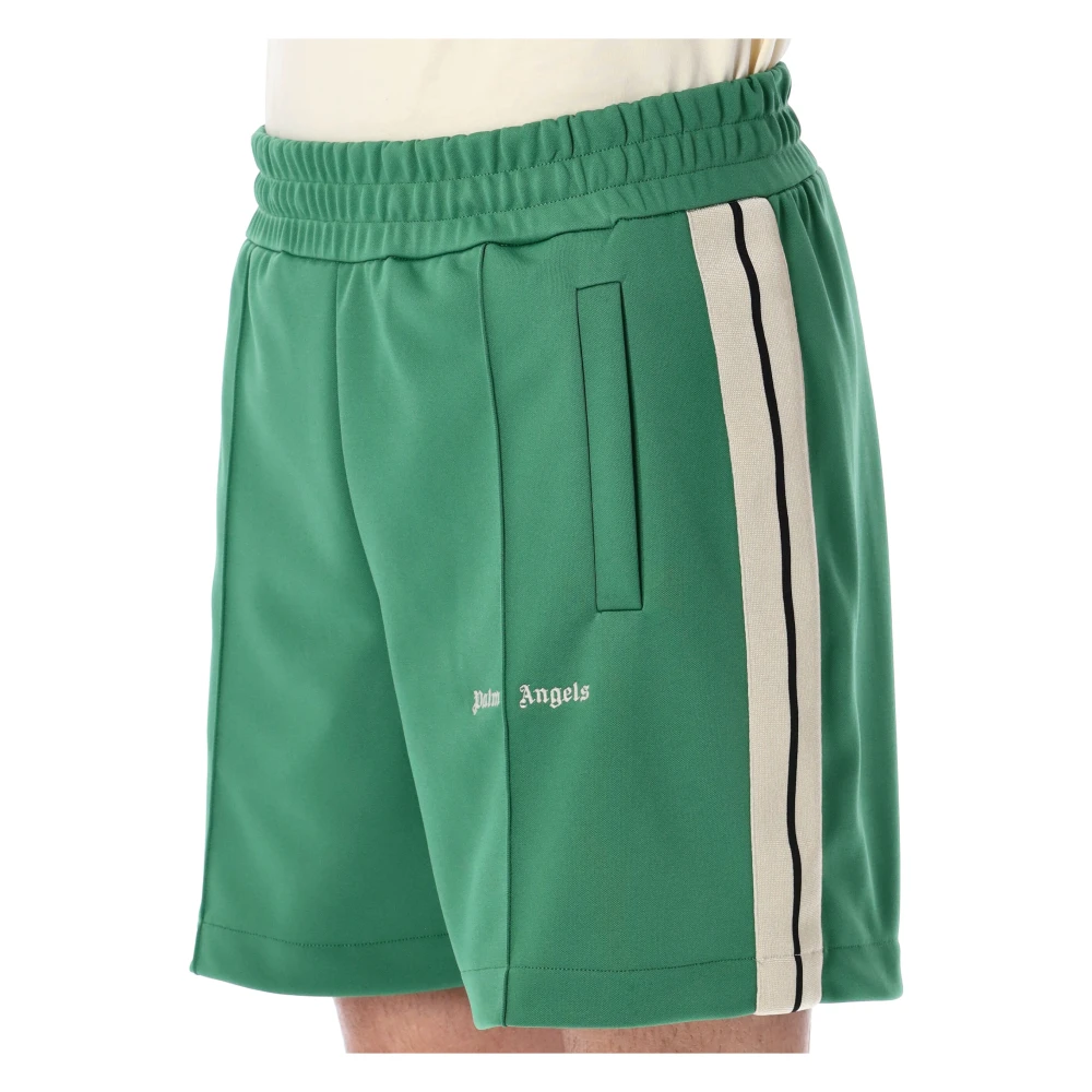 Palm Angels Logo Track Shorts voor Heren Green Heren