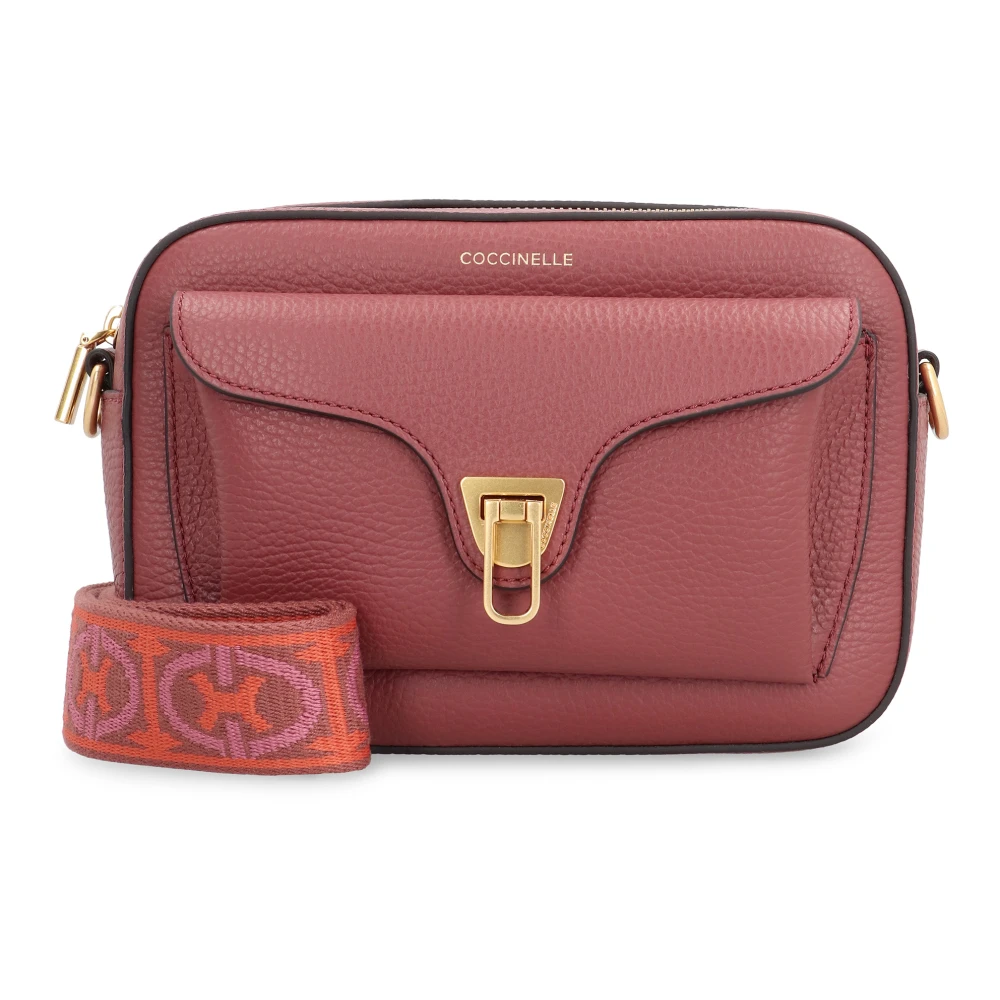 Coccinelle Korrelig Leren Crossbody Tas met Klep Pink Dames