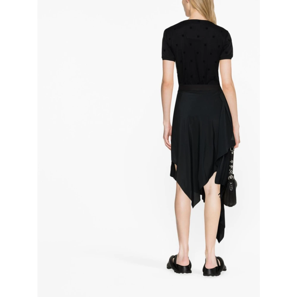 Givenchy Logo Print Plumetis Tulle T-Shirt Black Dames