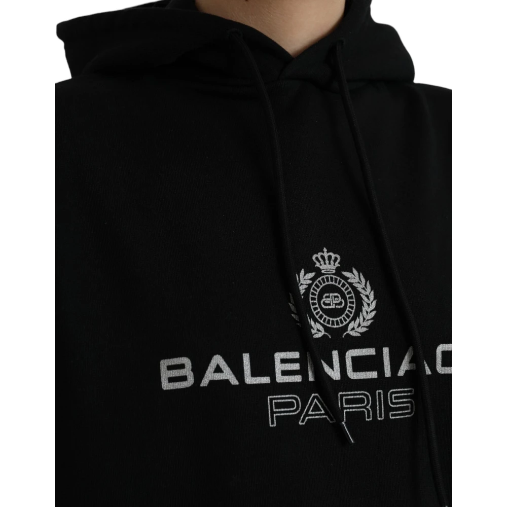 Balenciaga Zwart Katoenen Logo Hoodie Black Dames