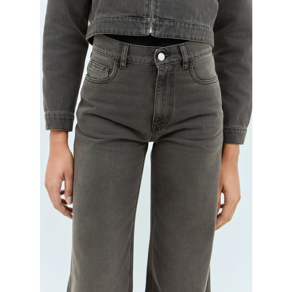 Coperni Gebelde Wide Leg Jeans Gray Dames