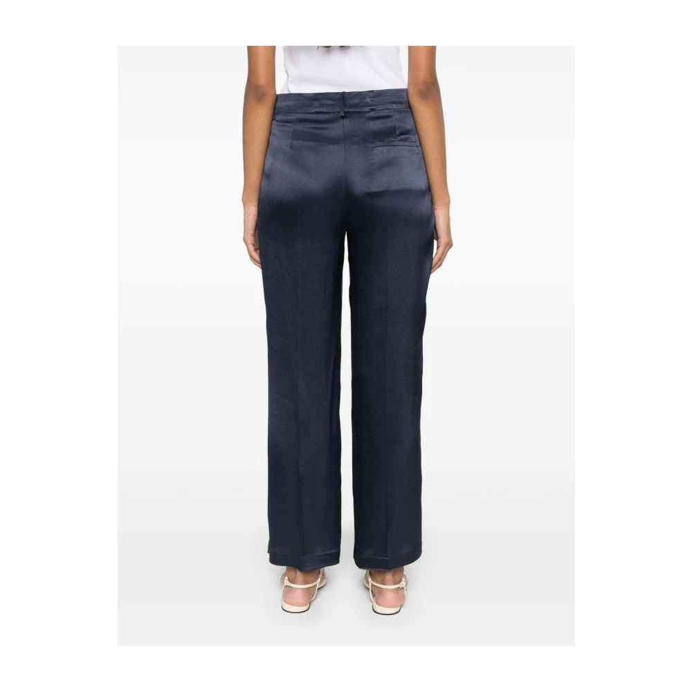 Semicouture Blauwe Zijden Blend Elegante Broek Blue Dames