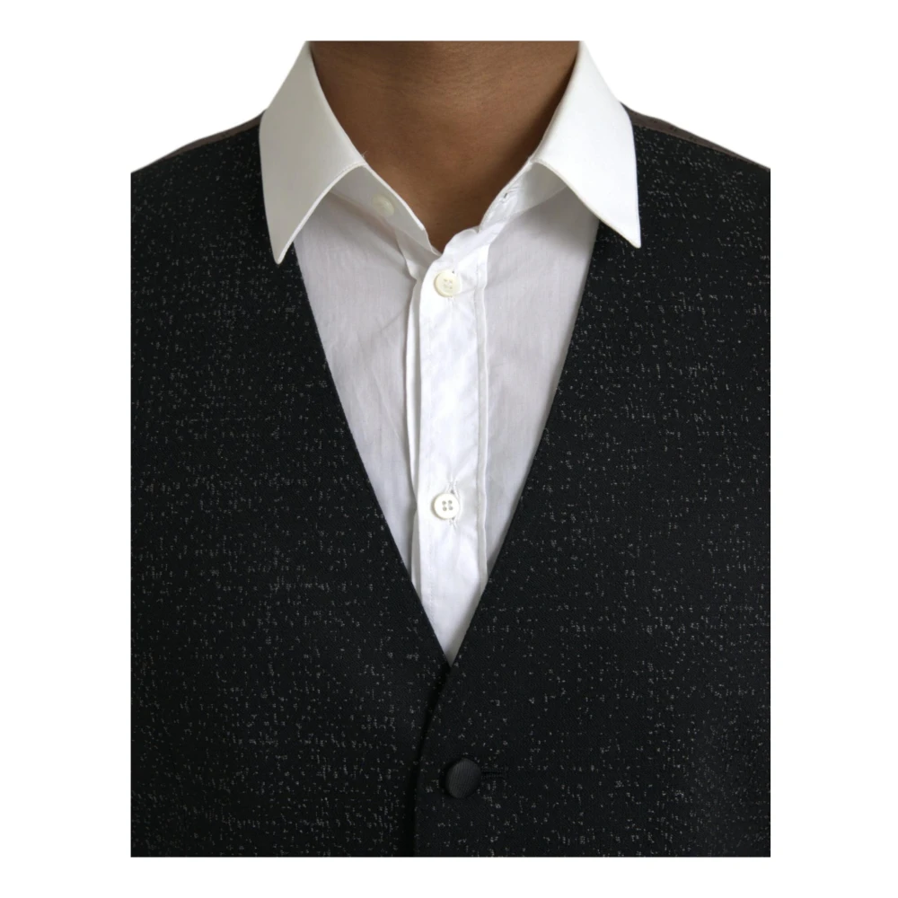 Dolce & Gabbana Zijden formele vestjurkvest Black Heren