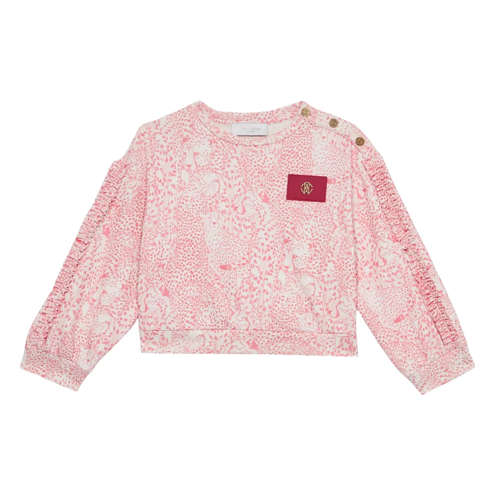 Roberto Cavalli Girls Pink Kids Sweatshirts, 8 Y, Chic Sweatshirt