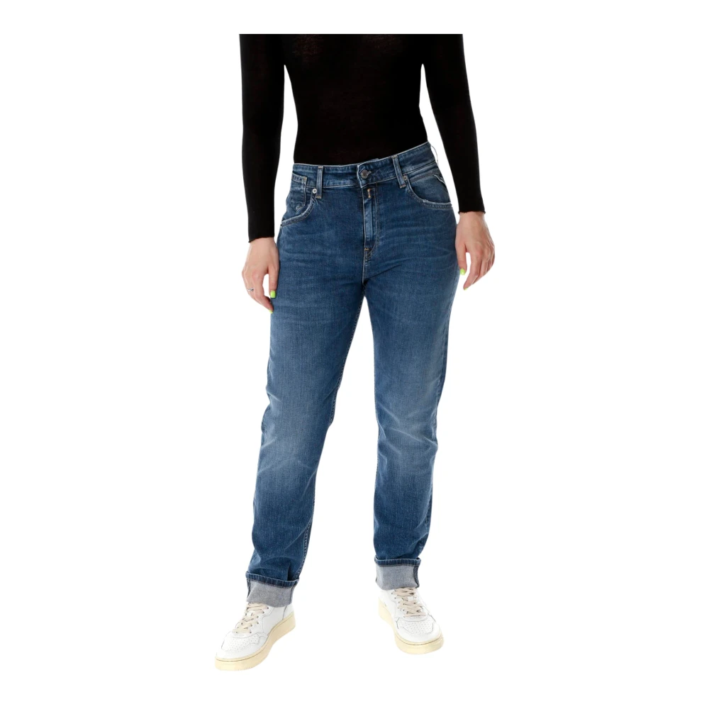 Replay Slim-Fit Boyfriend Jeans Blue Dames