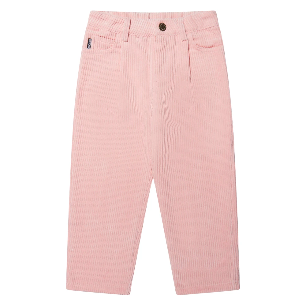 Moschino , Trousers, Female, Pink, 4 Y, Pink Logo Pocket Corduroy Trousers