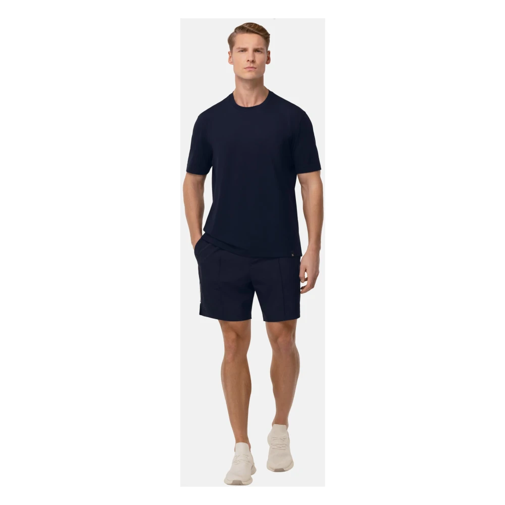 Boggi Milano High-Performance Piqué T-Shirt Blue Heren