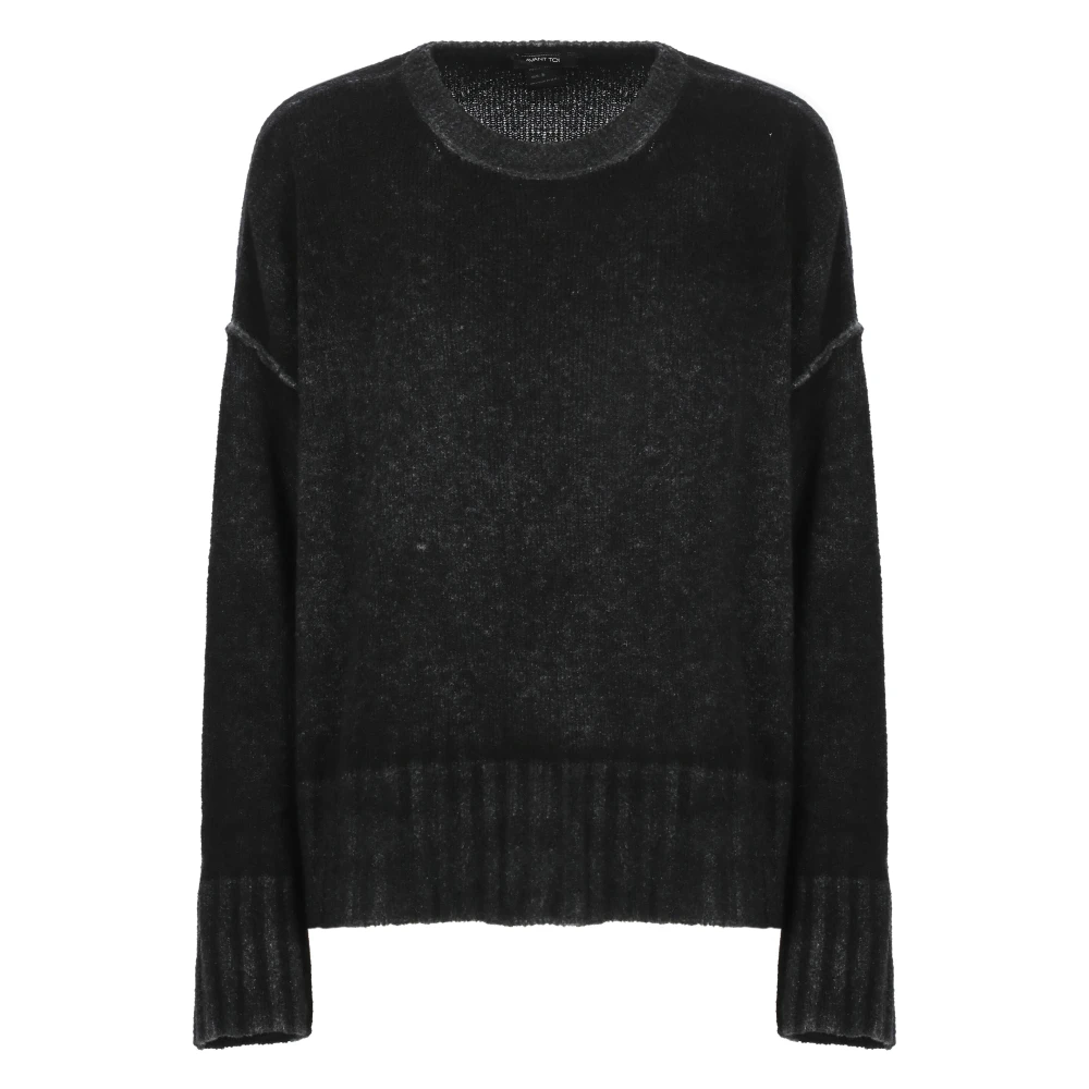 Sort Cashmere Ull Crewneck Genser Kvinne