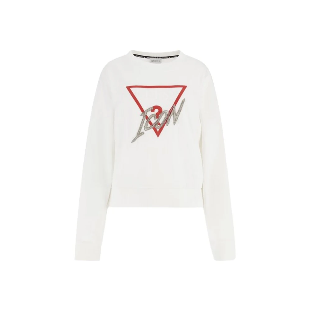 Guess Witte Triangle Logo Sweater White Dames