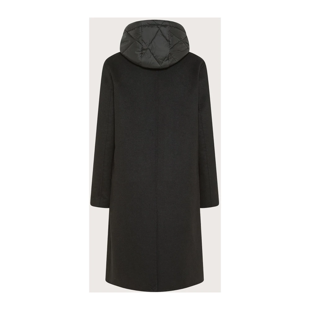 Seventy Dubbelbreasted wollen jas met afneembare vest Black Dames
