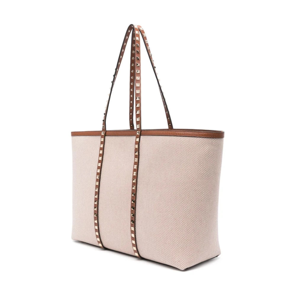 Valentino Garavani Rockstud Tote Tassen Collectie Beige Dames