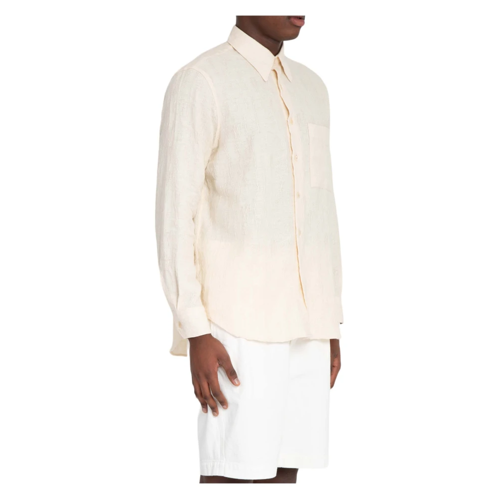 Sunflower Jacquard Shirt in Ace Stijl Beige Heren