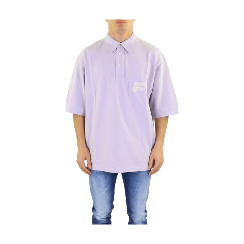 Acne Studios Men's Purple Polo Shirts, S, Pocket Logo Tee