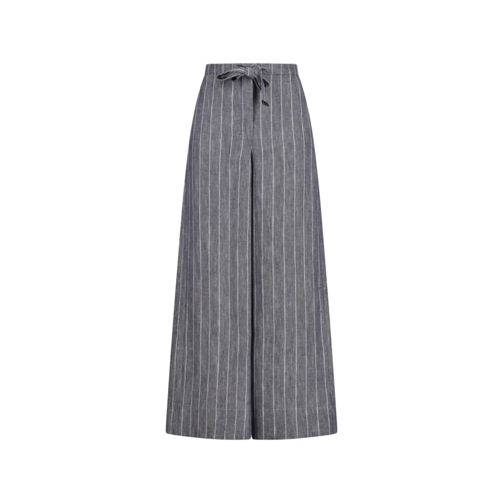 Max Mara Women's Blue Smmcrest Trousers - Wide Trousers - M- Trousers