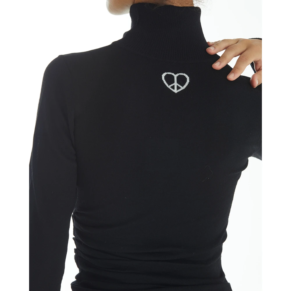 Moschino Hart Vrede Turtleneck Sweater Black Dames