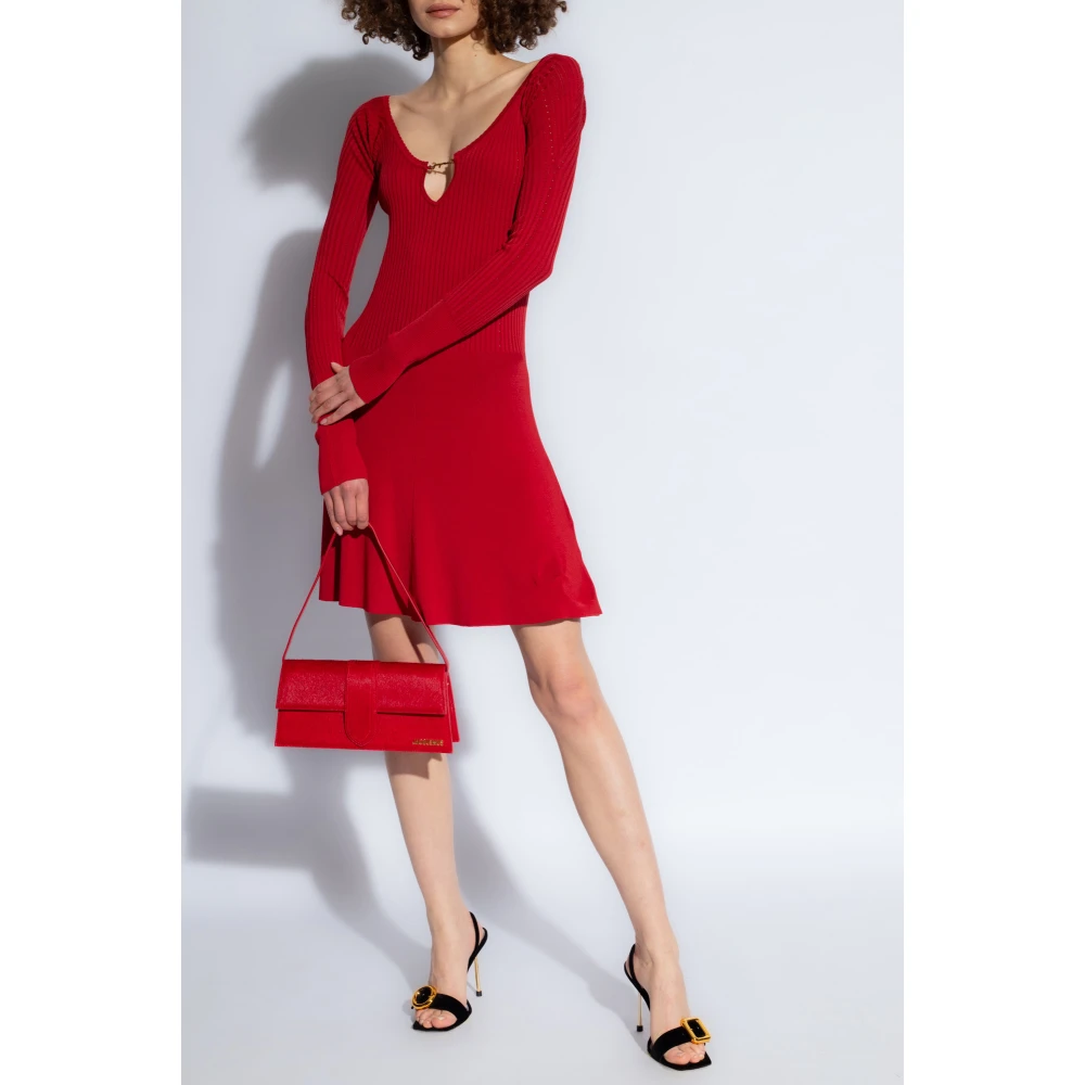 Jacquemus Pralu geribbelde jurk Red Dames