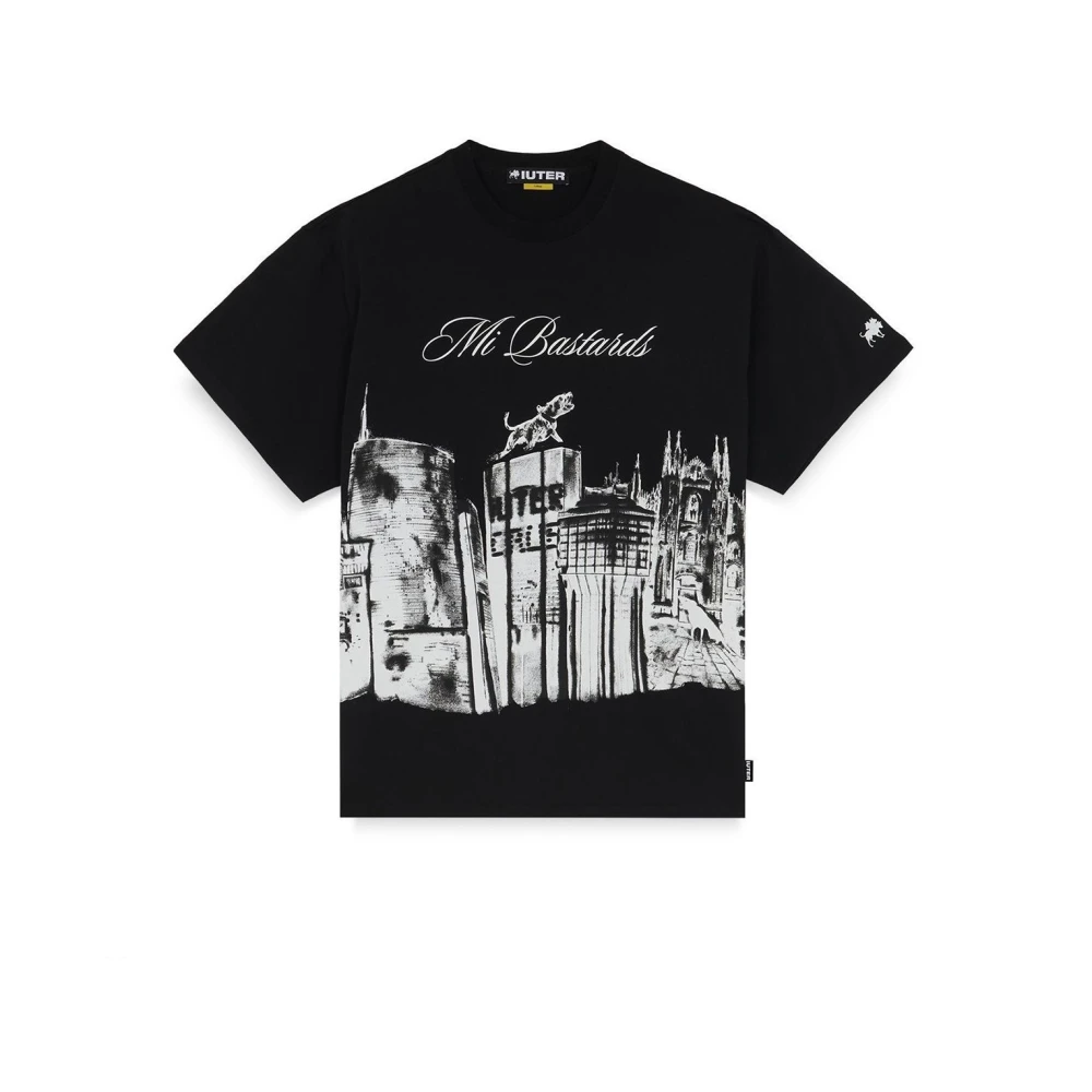 Iuter Skyline Tee in Zwart Katoen Black Heren