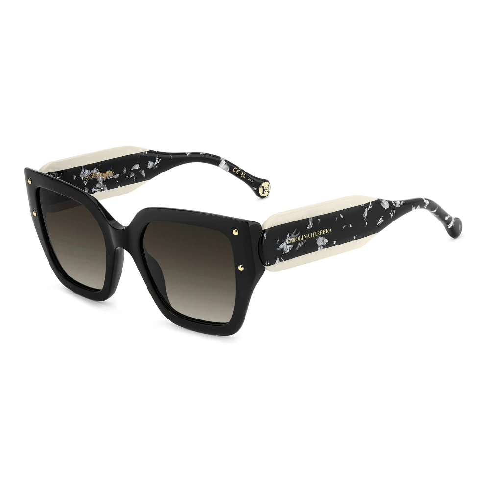 Carolina Herrera Damen Schwarz Weiß/Braun Getönte Sonnenbrille