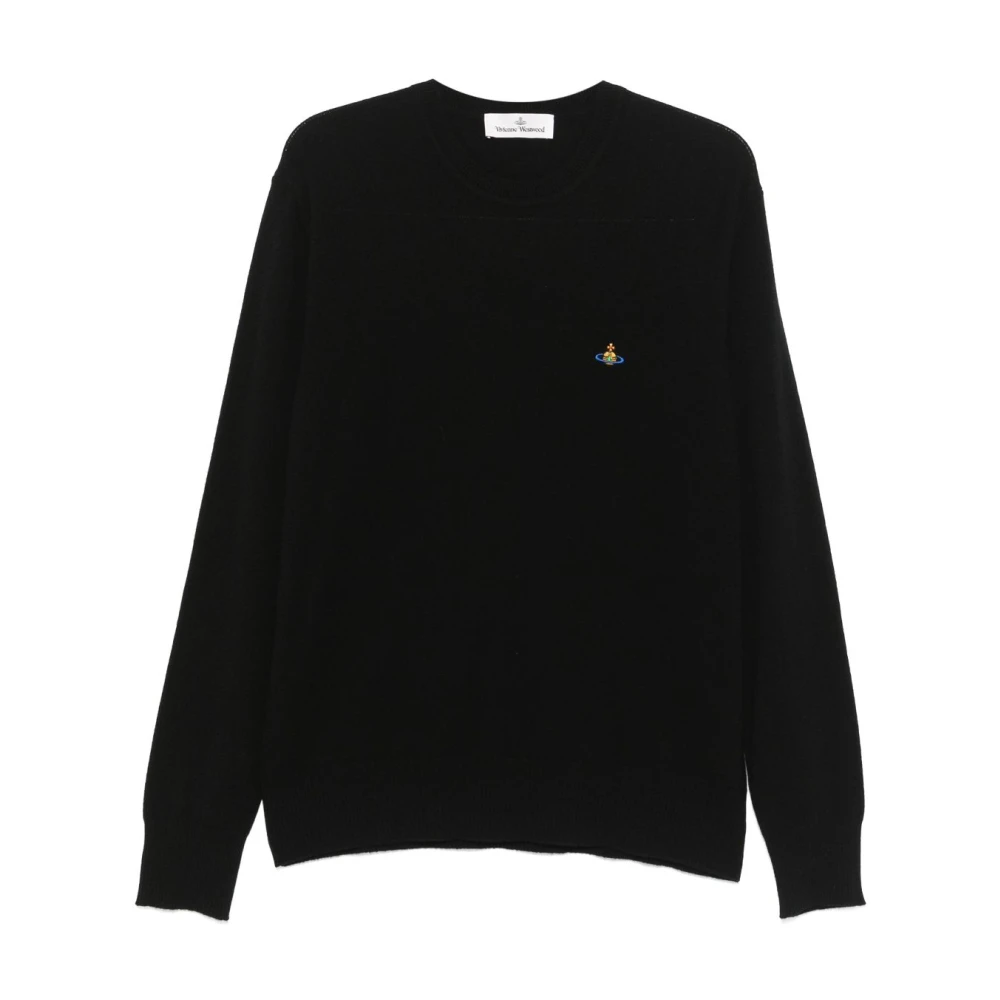 Vivienne Westwood Zwarte Signature Orb Logo Borduurwerk Sweater Black Heren