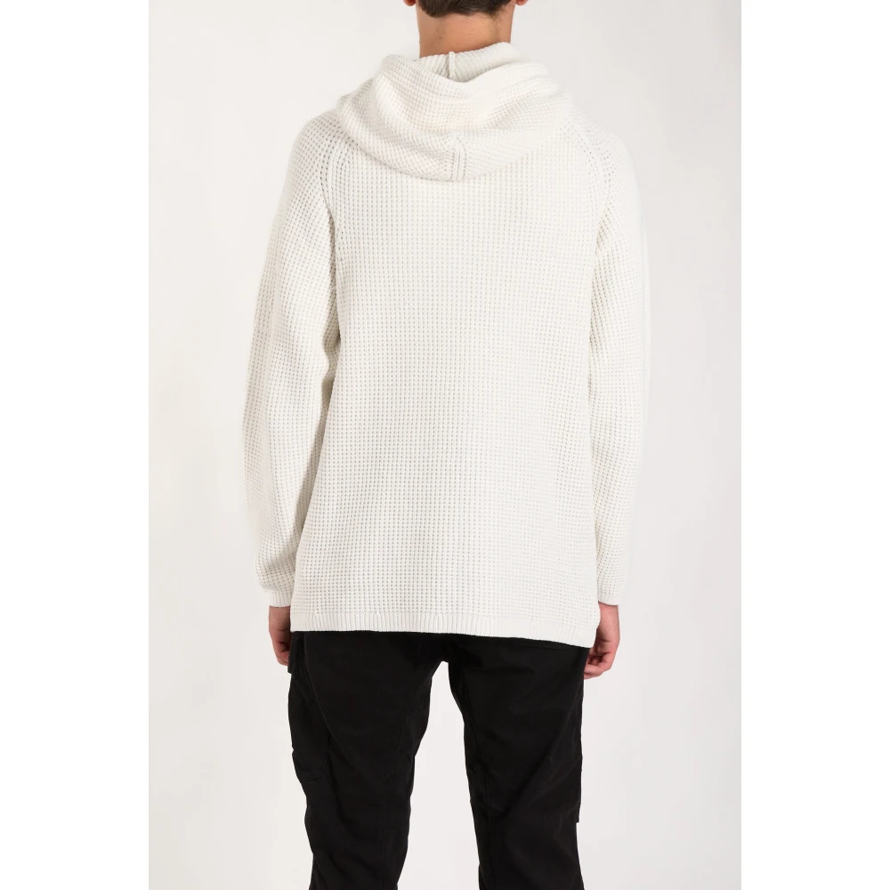 C.P. Company Velours hoodie met geribbelde details White Heren