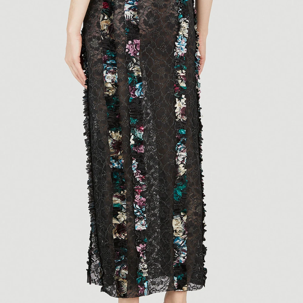 Rave Review Ruffle Trim Rok Black Dames