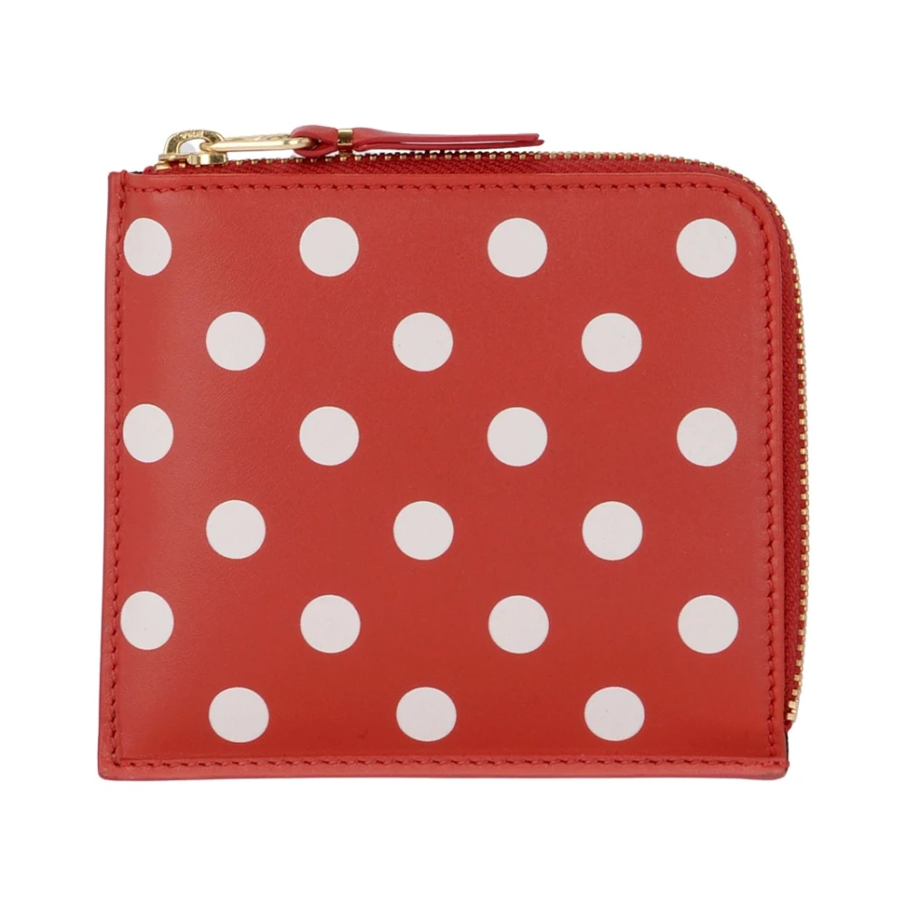 Comme des Garçons Rode en witte gestippelde portemonnee Red Unisex