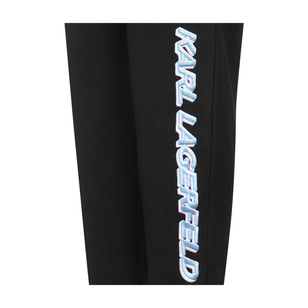 Karl Lagerfeld Katoenen Logo Print Sweatpants Black Dames