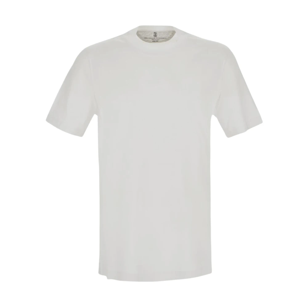 BRUNELLO CUCINELLI Slim Fit T-Shirt Klassieke Stijl White Heren