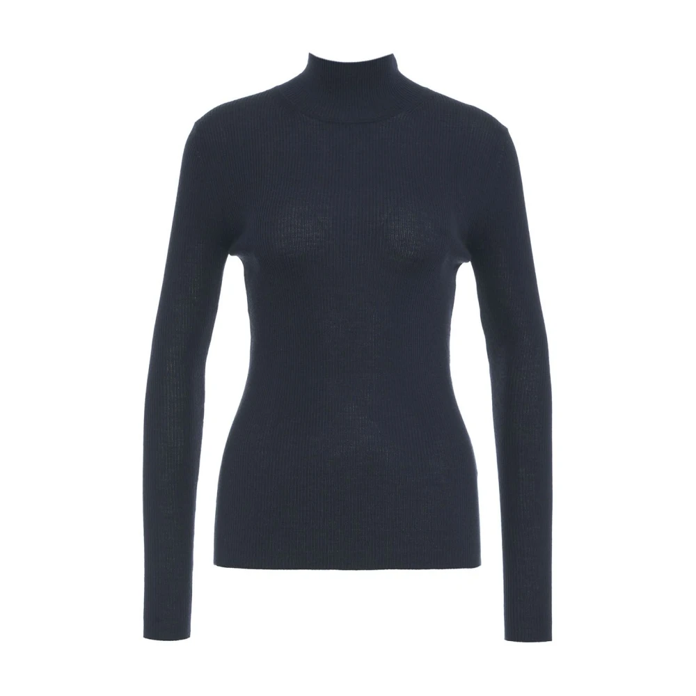 Closed Blauwe Gebreide Shirt Lange Mouwen Aw24 Blue Dames