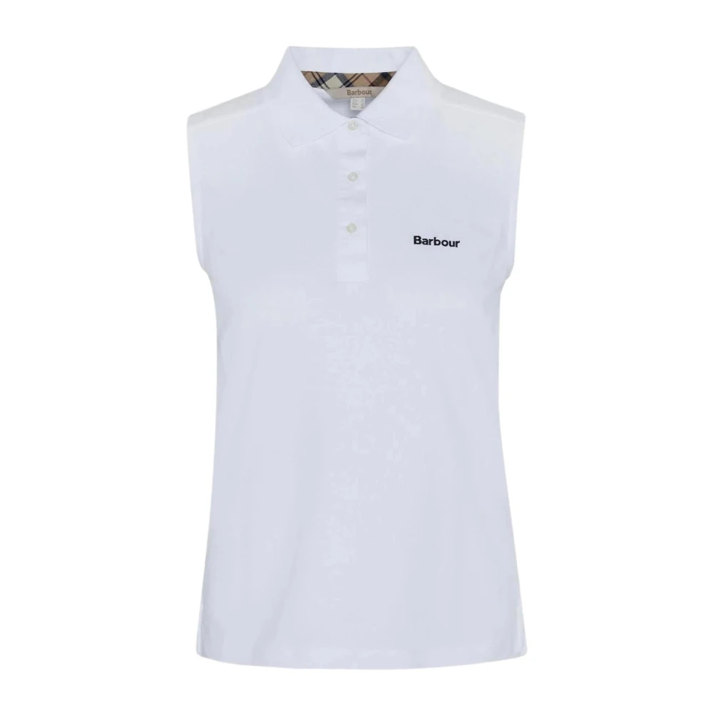 Barbour Women's White Sleeveless Bowford Polo - Sleeveless Tops - S - Tops