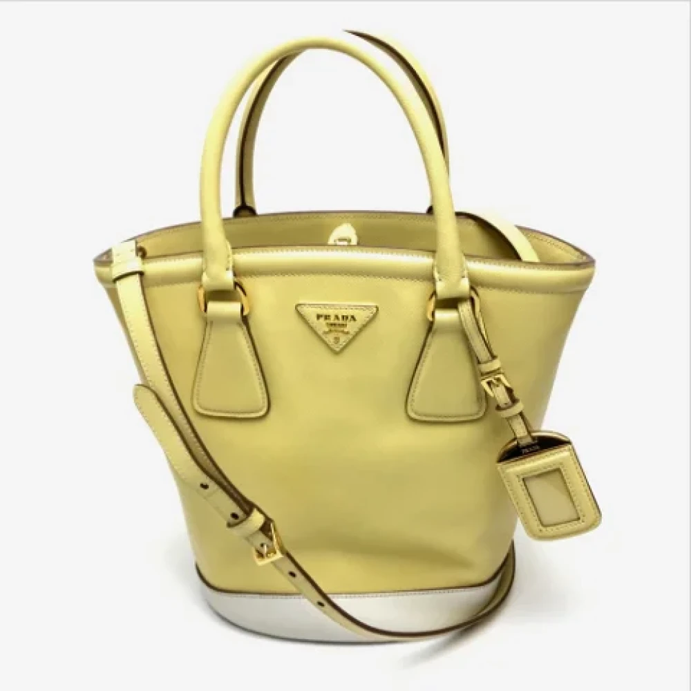 Prada Vintage Pre-owned Leather prada-bags Yellow Dames