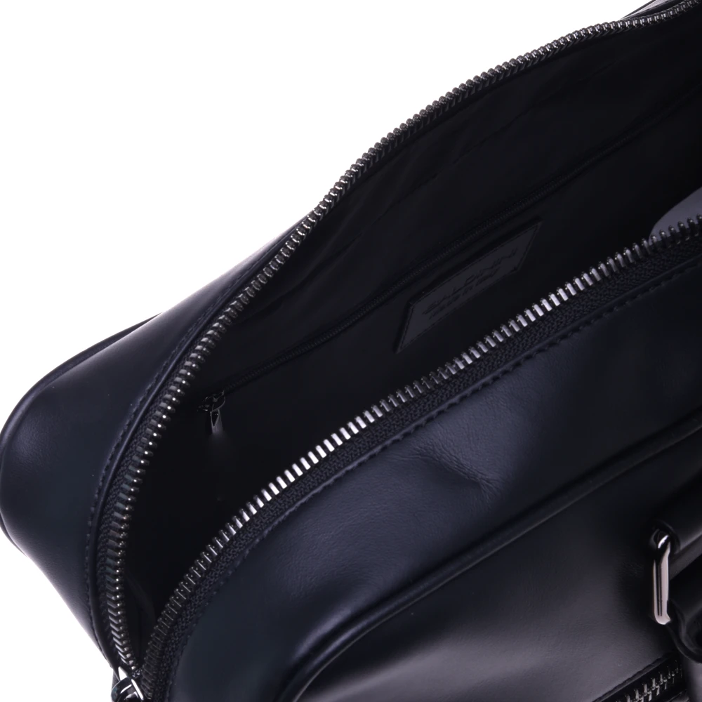Baldinini Professional bag with black braided print Black Heren