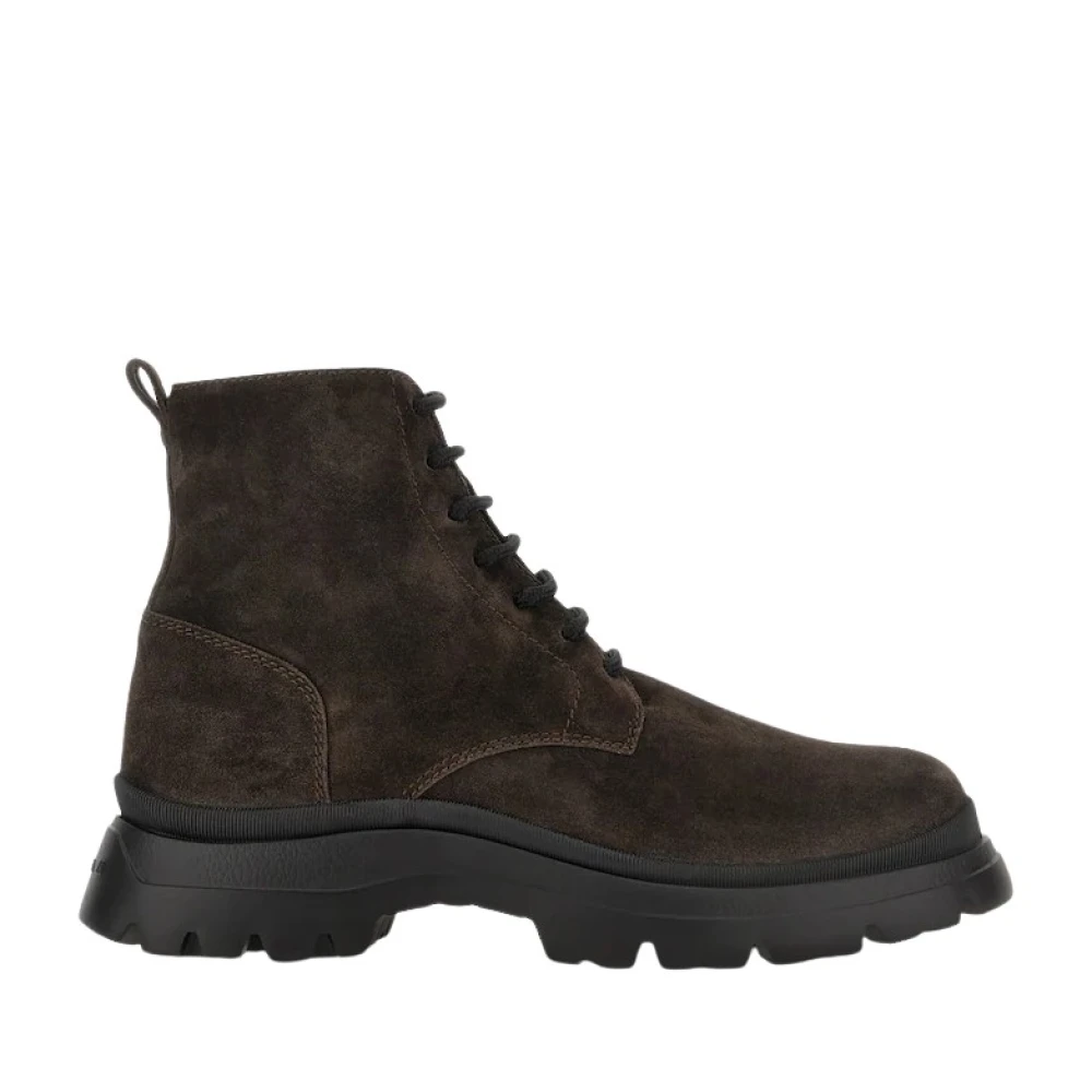 Hogan Men's Brown Lace-Up Boots, 6 Uk, Suede Ankle Boots
