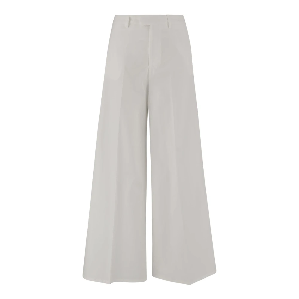 Berwich Stretch Katoenmix Wijde Pijp Broek White Dames