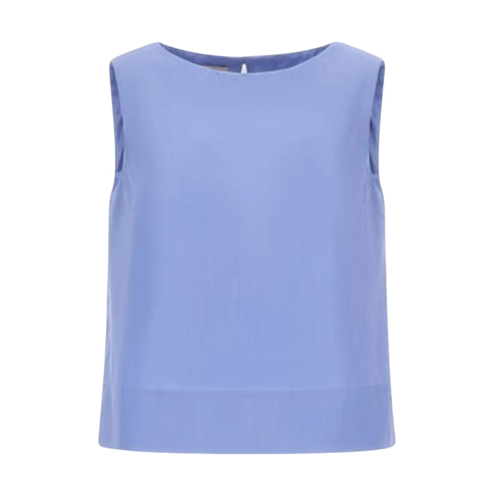 Herno Vrouw Blauw Tops Dames, S, Katoen, Smart Cotton Popeline Top