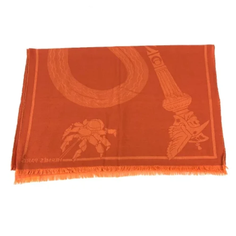 Hermès Vintage Pre-owned Fabric scarves Orange Dames
