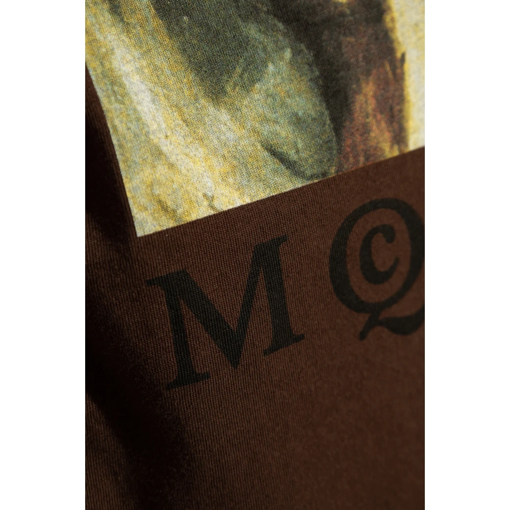 alexander mcqueen T-shirt met print Brown Heren