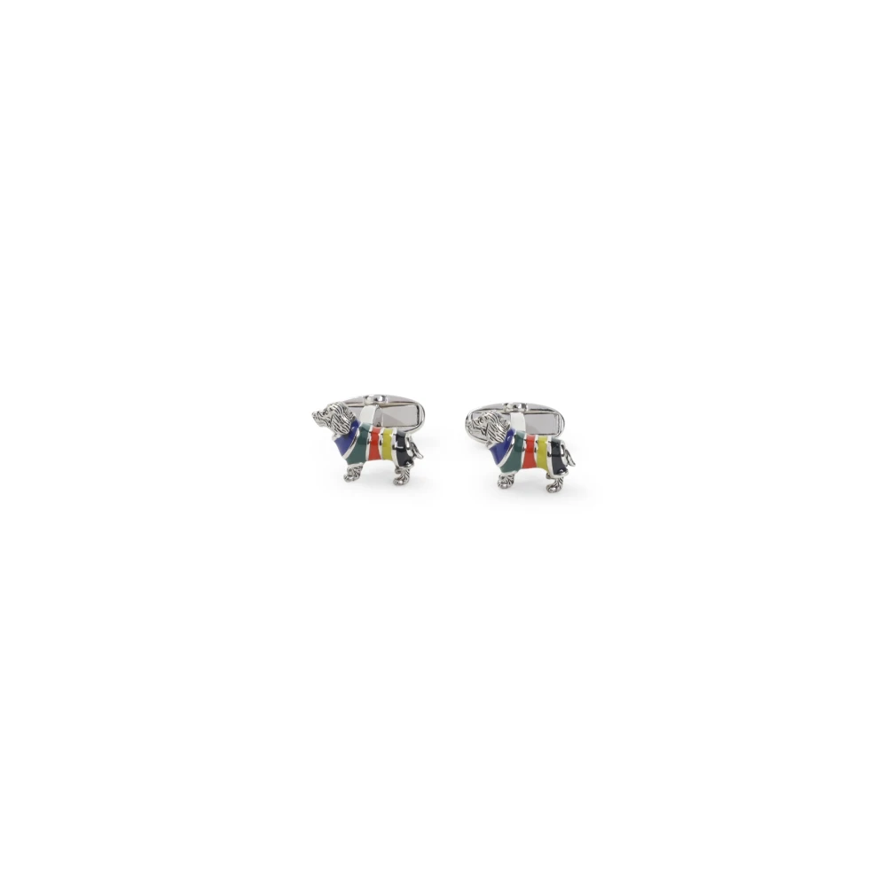 Paul Smith Men's Multicolor Clips Bars, One Size, Dog In Jumper Cufflinks