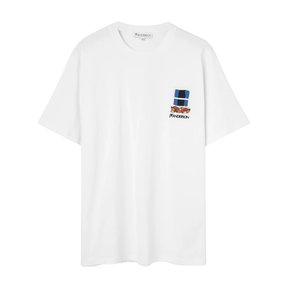 JW Anderson Wit Logo T-shirt White Heren