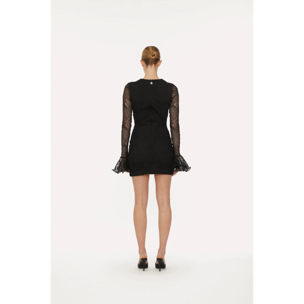 Rotate Birger Christensen Mini Flounce Jurk Black Dames