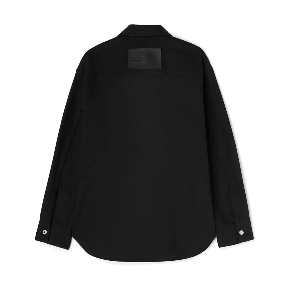 Jil Sander Zwarte Katoenen Overhemd voor Mannen Black Heren